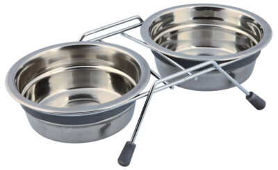 Set 2 Castroane Inox Cu Suport Metalic, 2x0.45 l/13 cm/27x6x15 cm, 25231