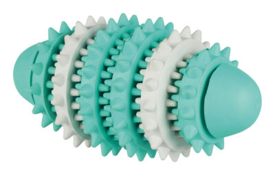Jucarie Pentru Caini, Denta Fun, Minge Rugby, Aroma Menta, Cauciuc,15 cm, 33132
