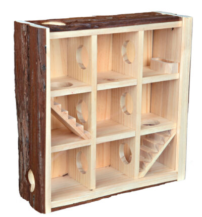 Turn De Joaca Pentru Rozatoare, Cu Camere, Lemn, 30x30x10 cm, 61709