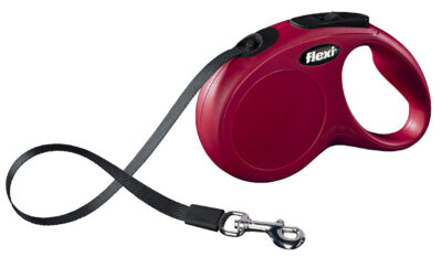 Lesa Flexi Classic, Banda, S: 5 m/15 kg, Rosu, 11833
