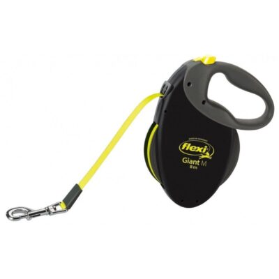 Lesa Flexi Giant, Banda, S-M: 8 m/25 kg, Negru/ Galben Neon, 20927
