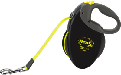 Lesa Flexi Giant, Banda, L: 8 m/50 kg, Negru/ Galben Neon, 20929