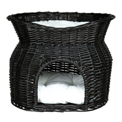 Culcus Din Rachita Cu Pat Deasupra, 54x43x37 cm, Negru, 2872