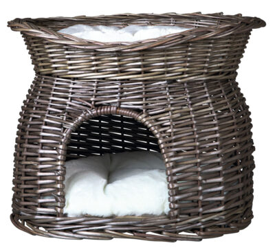 Culcus Din Rachita Cu Pat Deasupra, 54x43x37 cm, Gri, 2873