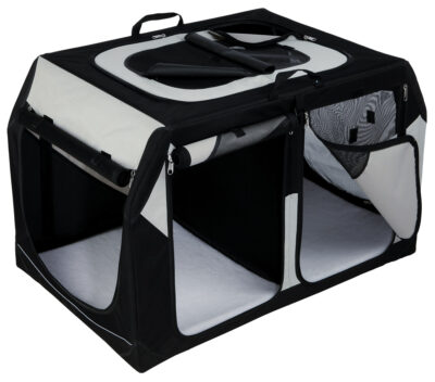 Geanta Transport Auto/Cazare Caini, Vario Double, S: 91x60x61/57 cm, Negru/Gri, 39725