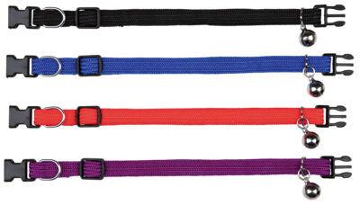 Zgarda Pentru Pisici, Elastica, Cu Clopotel, Diverse Culori, 4154