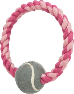 Jucarie Pentru Caini, Inel Sfoara Cu Minge De Tenis, 6 cm/18 cm/125 g 3266