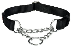 Zgarda Semistrangulanta, Premium, L-XL: 45-70 cm/25 mm, Negru, 202901