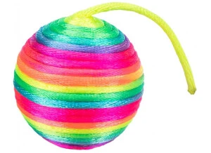 Jucarie Pentru Pisici, Minge Curcubeu, Zornaitoare, 4 cm, 41120