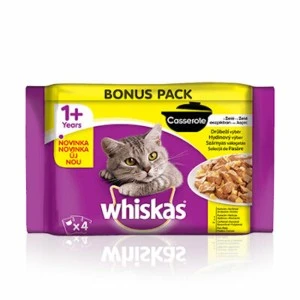 Hrana Umeda Pentru Pisici, Whiskas Casserole Adult, Selectie De Pasare, 4x100 g