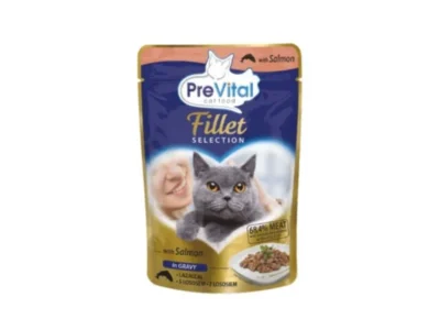 Hrana Umeda Pentru Pisici, Prevital Fillet Selection, Cu Somon In Sos, 85 g