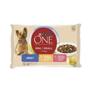 Hrana Umeda Pentru Caini, One Mini/Small Adult, Pui/Vita, 4x100 g