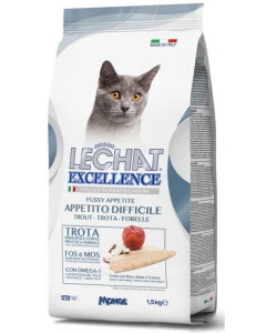 Hrana Uscata Pentru Pisici, LeChat Excellence Appetito Difficile, Cu Pastrav, 1.5 kg