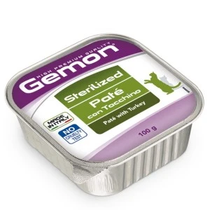 Hrana Umeda Pentru Pisici, Gemon Steril, Pate Cu Curcan, 100 g