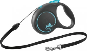 Lesa Flexi Black Design, Snur, S: 5 m/12 kg, Albastru, 12252