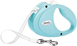 Lesa Flexi Puppy, Banda, XS: 2 m/12 kg, Albastru Deschis, 12302
