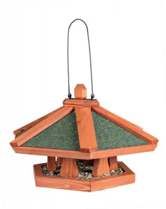 Hranitor Exterior, Suspendat, Lemn, 42x24 cm, Maro, 5569