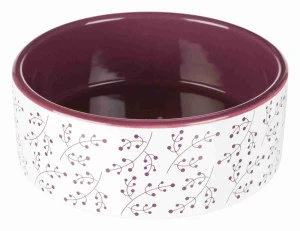 Castron Ceramic, Floral, 0.8 l/16 cm, Alb/Berry, 25124