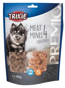 Recompense Pentru Caini, Premio Minis, Cuburi 4 Carni, Cu Pui/Rata/Vita/Miel, 4 x 100 g, 31852