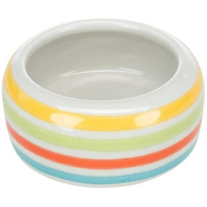 Castron Ceramic Pentru Hamsteri, 50 ml/ 8 cm, Multicolor/Crem, 60805