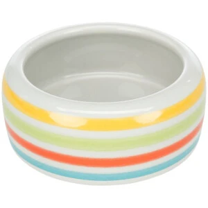 Castron Ceramic Pentru Porcusori de Guineea, 200 ml/11 cm, Multicolor/Crem, 60806
