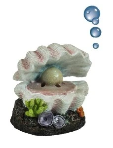 Decor Pentru Acvariu, Scoica Cu Perla Si Piatra Aer, 6x6x6 cm, U737