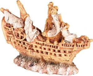 Decor Pentru Acvariu, Nava Naufragiata, 6.5x2.5x4.5 cm, R102