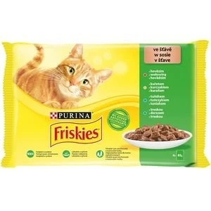 Hrana Umeda Pentru Pisici, Friskies, Cu Vita/Pui/Ton/Cod, 4x85 g