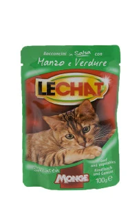 Hrana Umeda Pentru Pisici, LeChat, Cu Vita Si Legume, 100 g