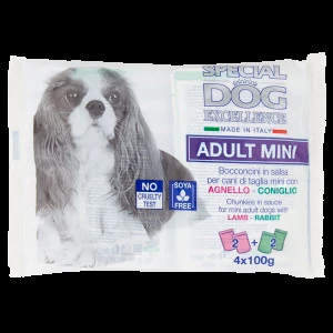 Hrana Umeda Pentru Caini, Special Dog Excellence, Adult Mini, Miel Si Iepure, 4x100 g