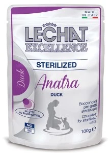 Hrana Umeda Pentru Pisici, LeChat Excellence Steril, Cu Rata, 100 g