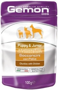 Hrana Umeda Pentru Caini, Gemon Puppy And Junior, Pui, 100 g