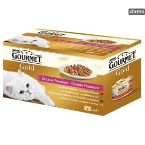 Hrana Umeda Pentru Pisici, Gourmet Gold Double Pleasure, Pate, 4 x 85 g