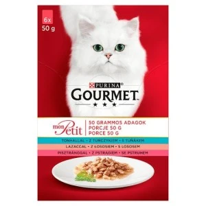Hrana Umeda Pentru Pisici, Gourmet Mon Petit, Cu Ton/Pastrav, 6x50 g