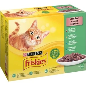 Hrana Umeda Pentru Pisici, Friskies, Cu Vita/Pui/Peste, 12x85 g