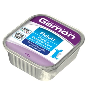 Hrana Umeda Pentru Pisici, Gemon Adult, Pate Cu Somon, 100 g