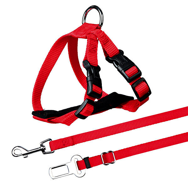 <strong>Trixie</strong> Ham Si Centura Auto Pentru Pisici, 20-50 cm/15 mm, Rosu, 1294 – Caini / Accesorii Auto