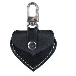 Adresier Pentru Zgarda, Forma Inima, Piele, 5.5×5 cm, Negru, 19721