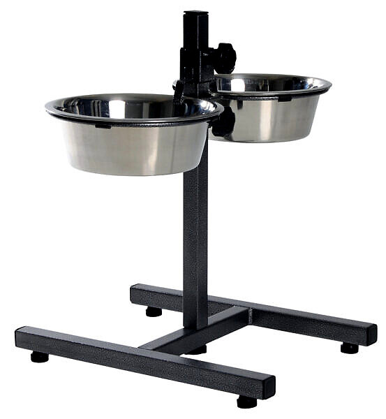 <strong>Trixie</strong> Stativ Reglabil Cu 2 Castroane Inox, 2×1.8 l/20 cm, 24921 – Caini / Castroane, TRIXIE