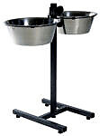 <strong>Trixie</strong> Stativ Reglabil Cu 2 Castroane Inox, 2×4.5 l/28 cm, 24923 – Caini / Castroane