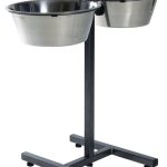 <strong>Trixie</strong> Stativ Reglabil Cu 2 Castroane Inox, 2×4.5 l/28 cm, 24923 – Caini / Castroane