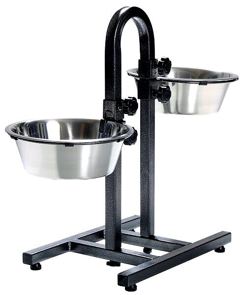 <strong>Trixie</strong> Stativ Reglabil Cu 2 Castroane Inox, 2×2.8 l/ 24 cm, 2497 – Caini / Castroane, Trixie