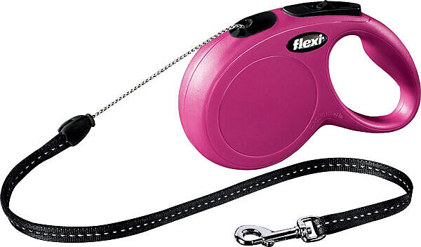 <strong>Flexi</strong> Lesa Flexi Classic, Snur, S: 8 m/12 kg, Roz, 11806 – Caini / La Plimbare / Lese Retractabile