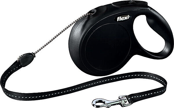 <strong>Flexi</strong> Lesa Flexi Classic, Snur, M: 8 m/20 kg, Negru, 11811 – Caini / La Plimbare / Lese Retractabile