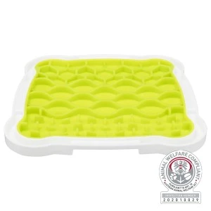 Trixie Farfurie Pentru Hranire Lenta, Lick’n’Snack, 20×20 cm, Lime/Alb, 34952 –...