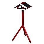 Hranitor Exterior, Tip Casuta Cu Suport, Lemn, 46x22x44 cm/1.15 m, Rosu/Alb, 55806